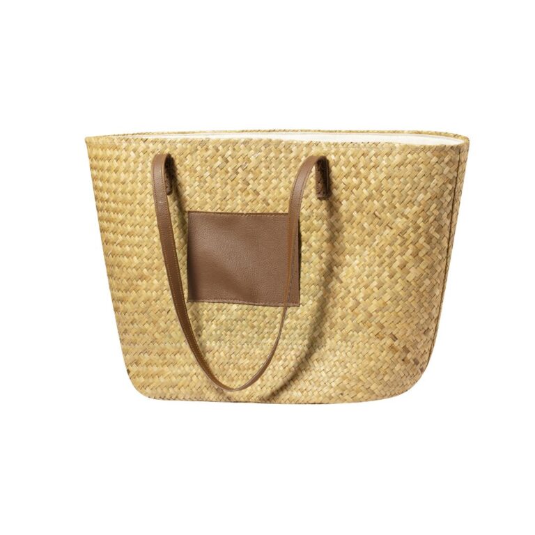 bolsa de paja y polipiel personalizada