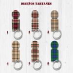 Diseños Llavero moneda tartán aluminio