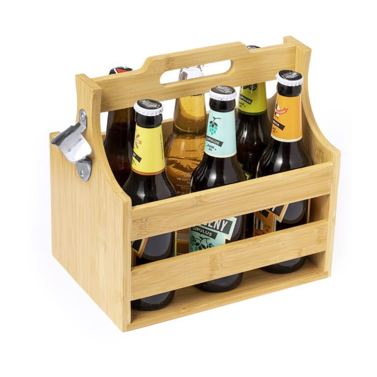 Porta botellas de madera personalizado