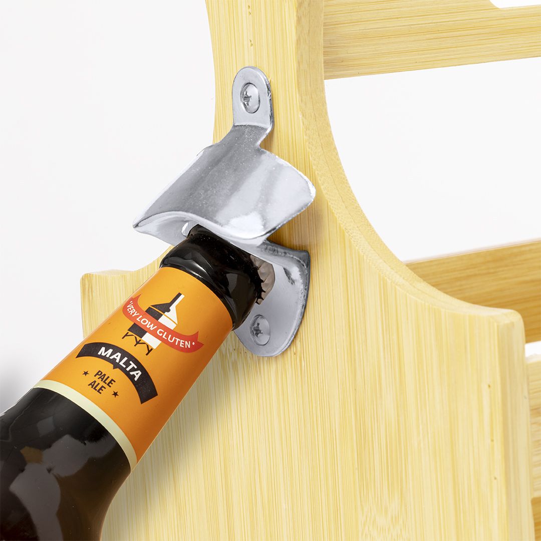 Porta botellas de madera personalizado