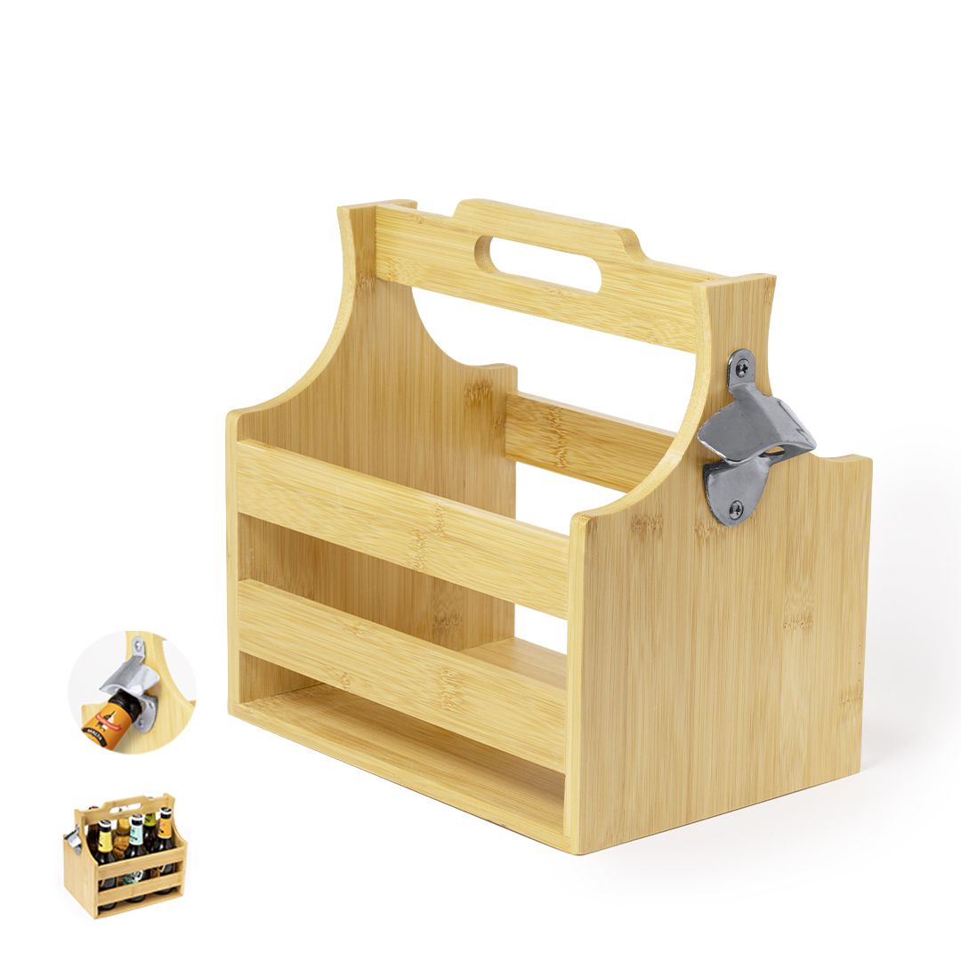 Porta botellas de madera personalizado