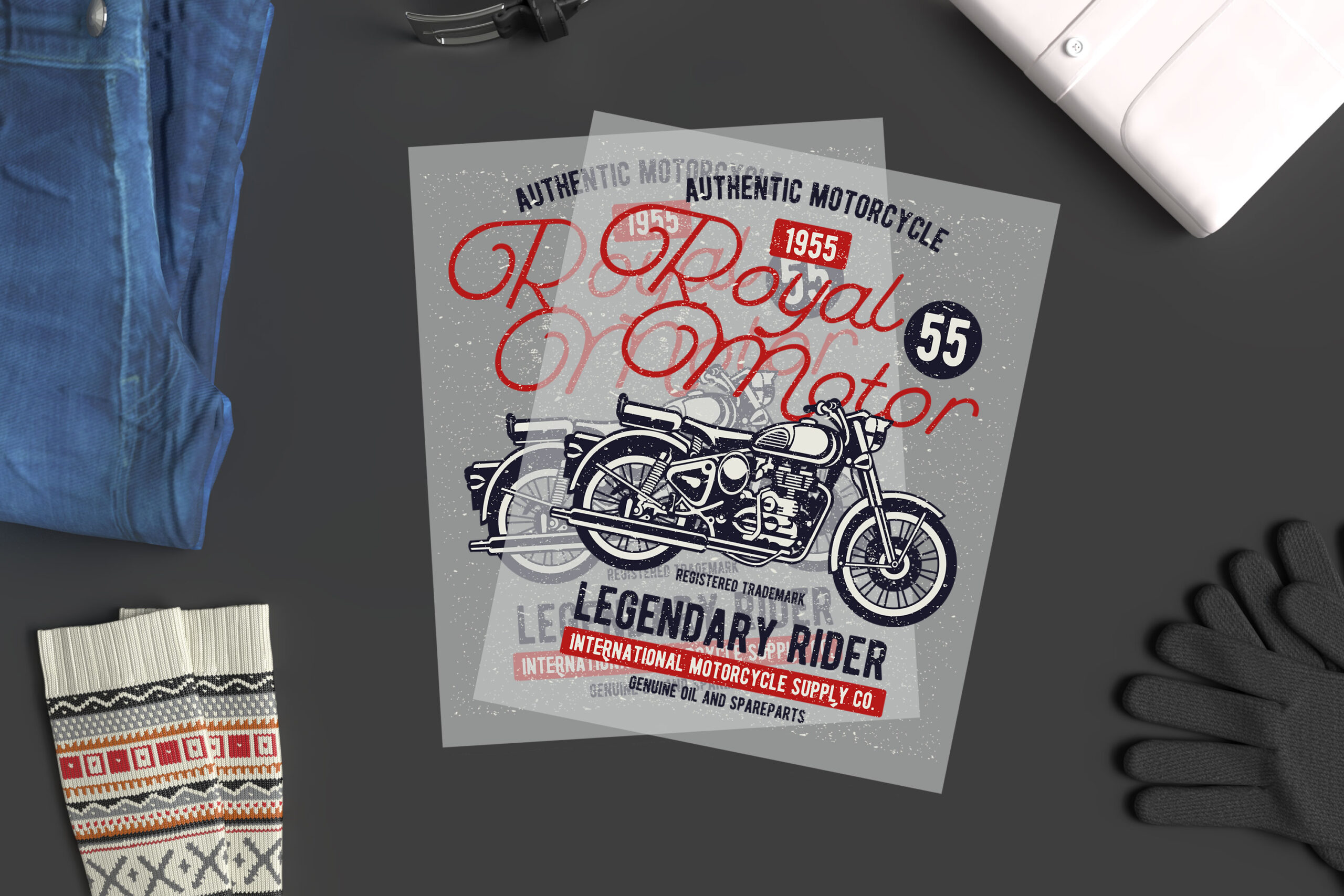 Diseño Royal Motor vintage png descargable