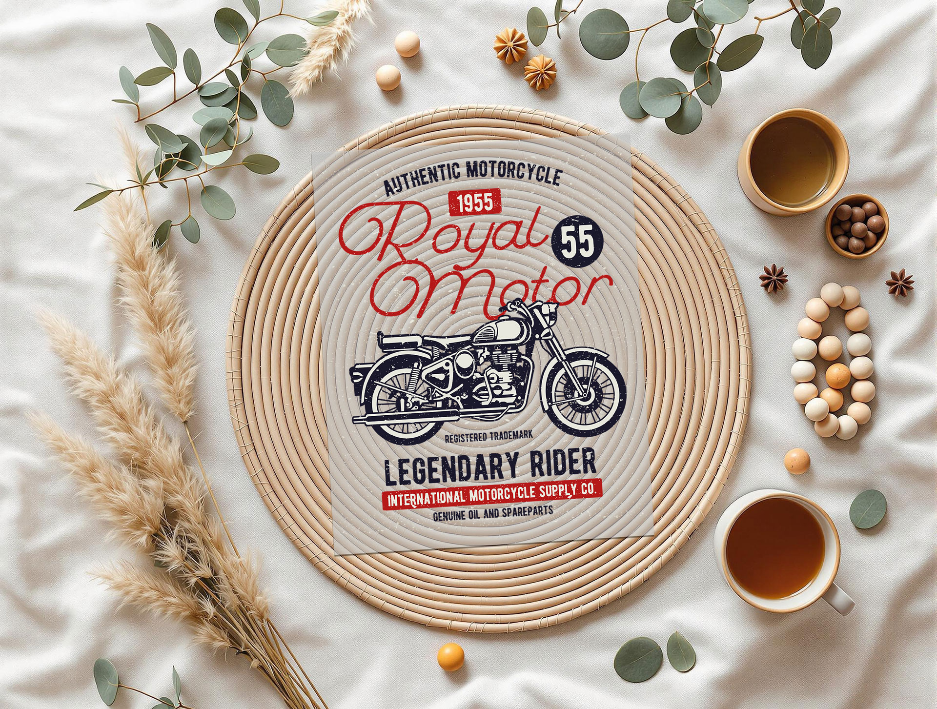 Diseño Royal Motor vintage png descargable