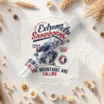 diseño snowboard retro png