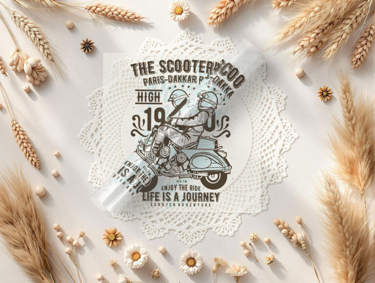 Diseño scooter vintage png