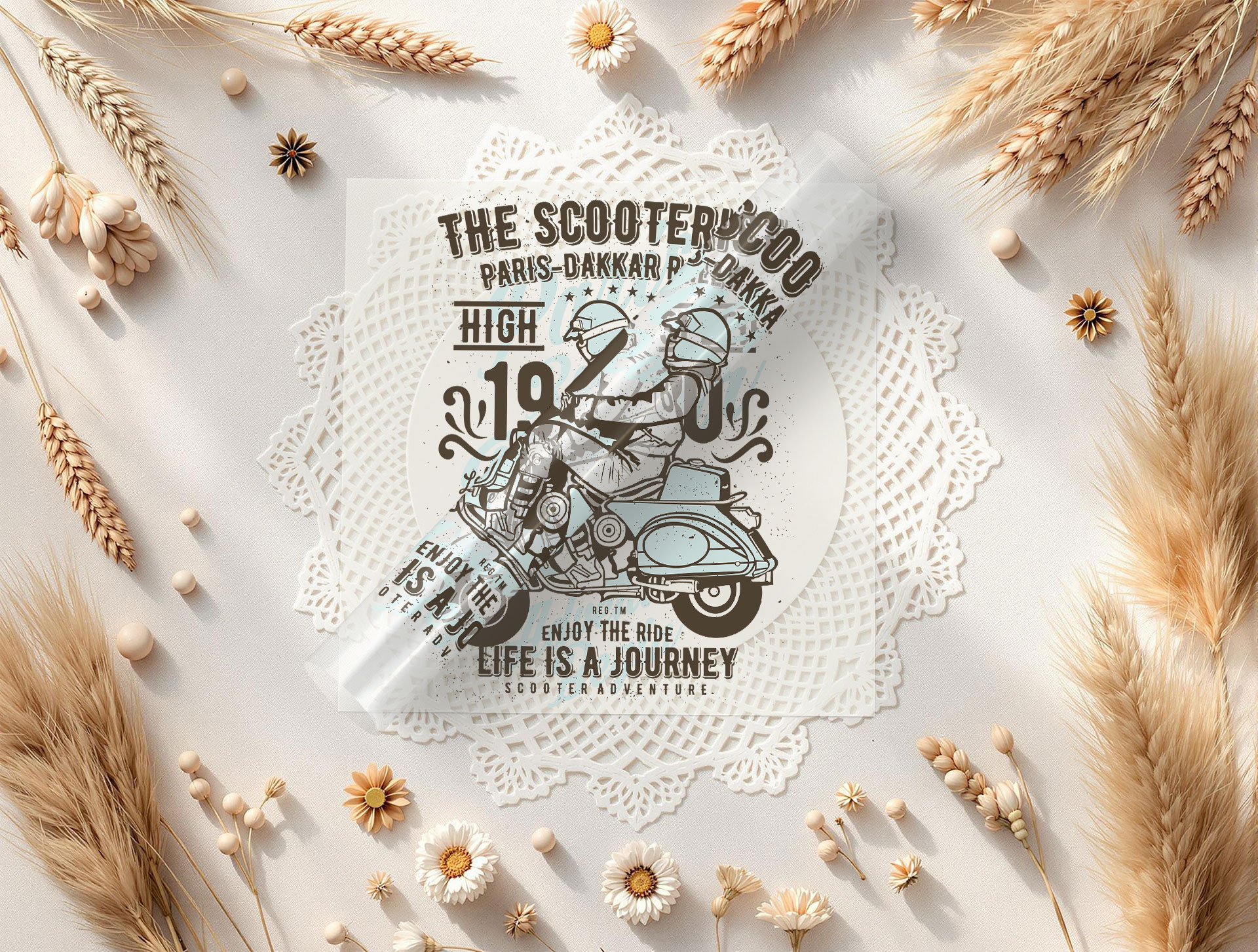 Diseño scooter vintage png