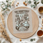 Diseño scooter vintage png