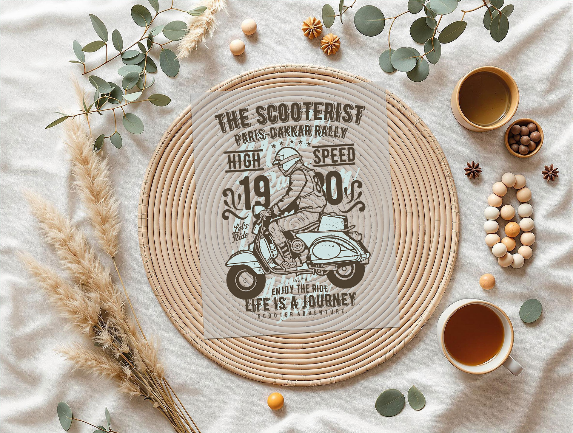 Diseño scooter vintage png