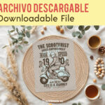 Diseño scooter vintage png