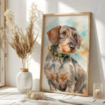 Póster de mascota en acuarela personalizado