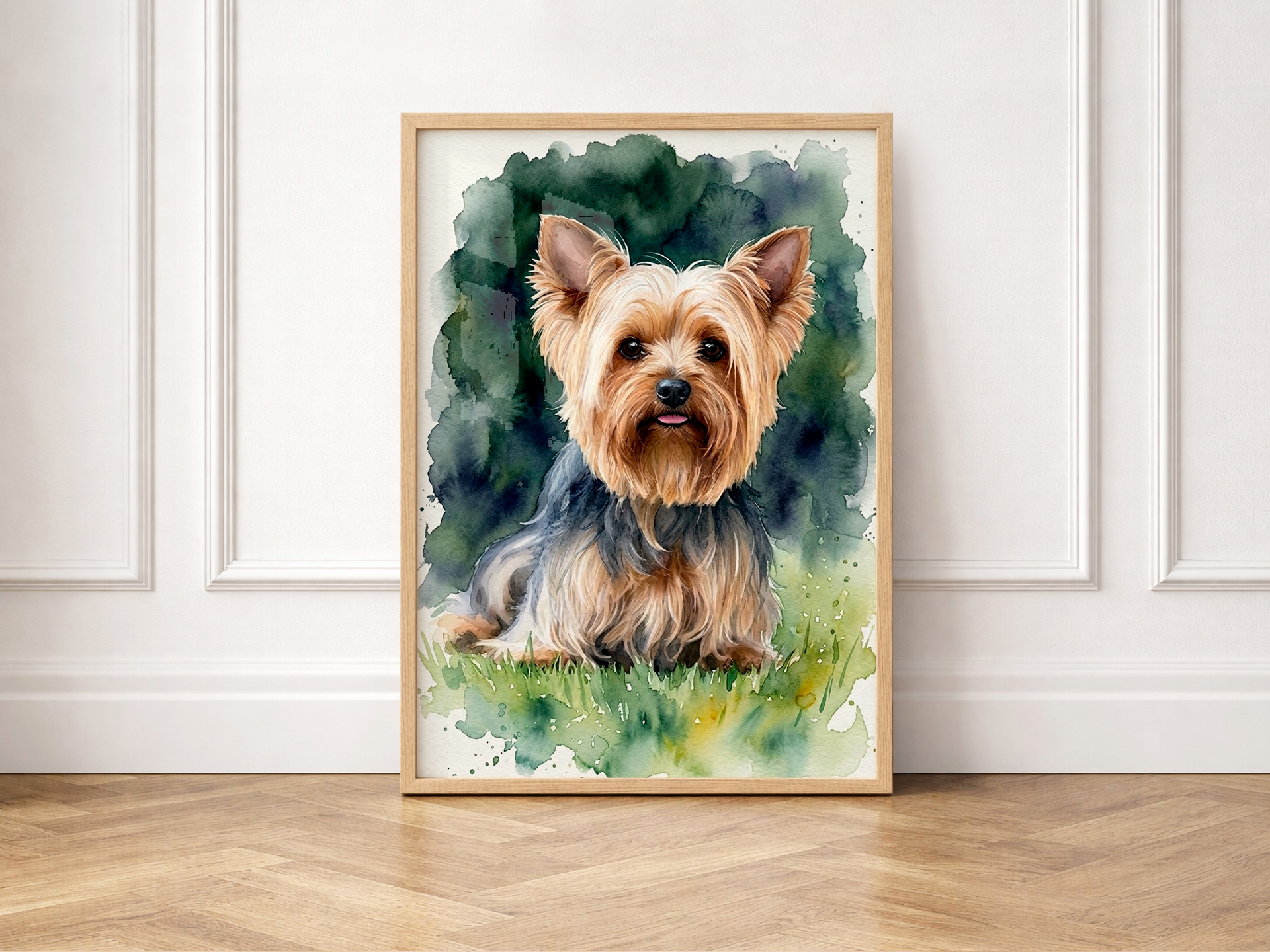 Póster de mascota en acuarela personalizado