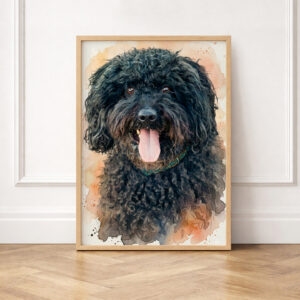 Póster de mascota en acuarela personalizado