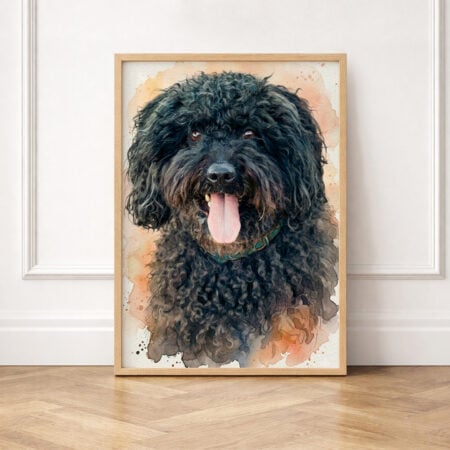 Póster de mascota en acuarela personalizado