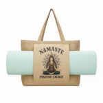Tote bag Yoga de lino oscuro 36x50x13 cm