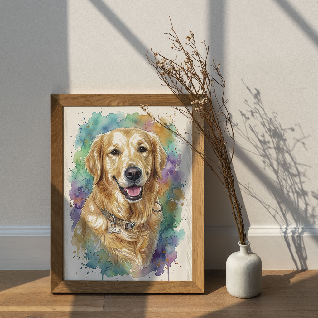 Láminas personalizadas de perros en acuarela