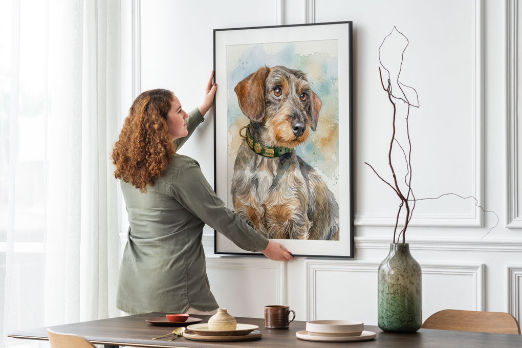 Láminas personalizadas de perros en acuarela