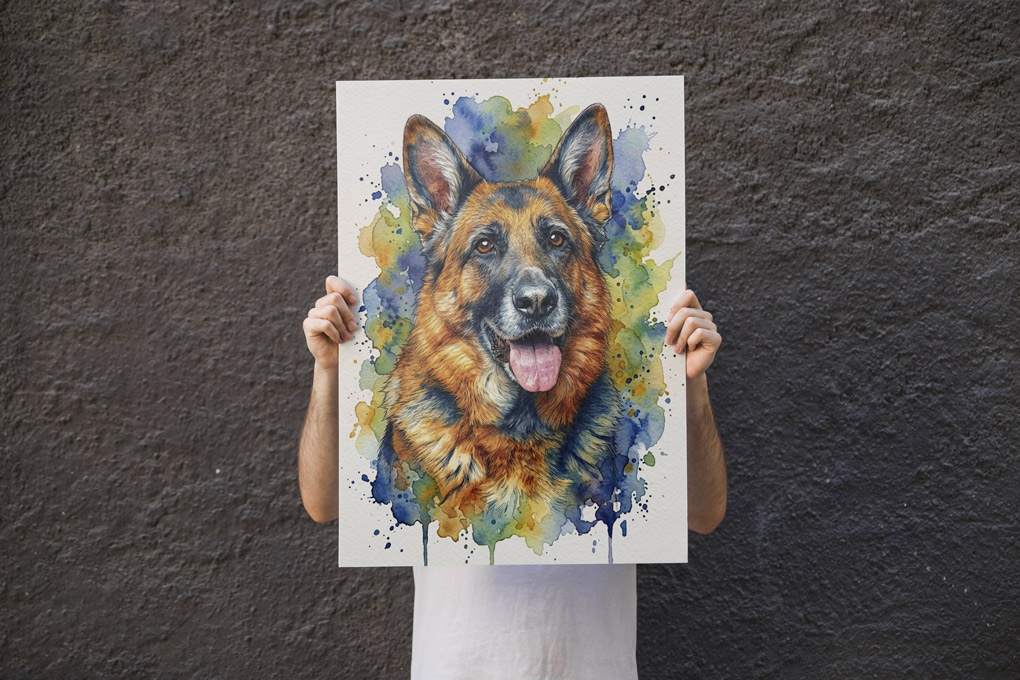 Láminas personalizadas de perros en acuarela