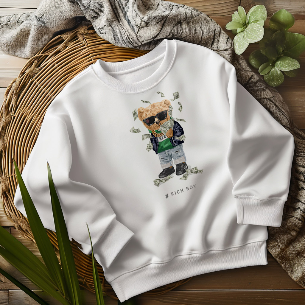 Sudadera oso con dinero personalizada